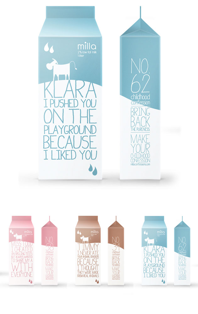 Packaging Leche, Milla Confessions by Christy Srisanan and Erick Barrios