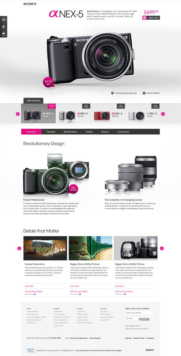 Sony- Inspiración web design