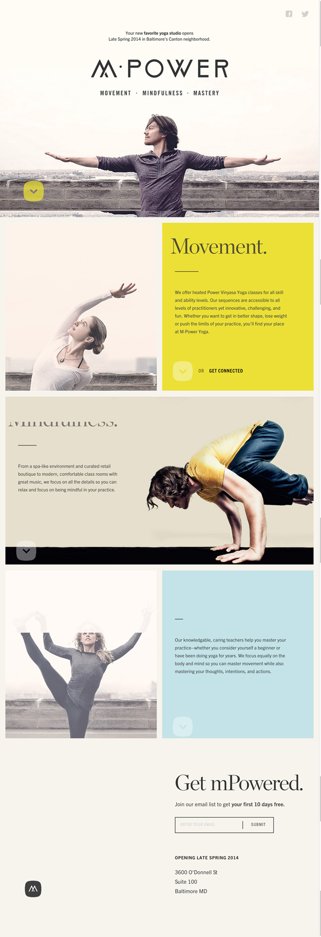 M·Power Yoga Studio - Inspiración web design