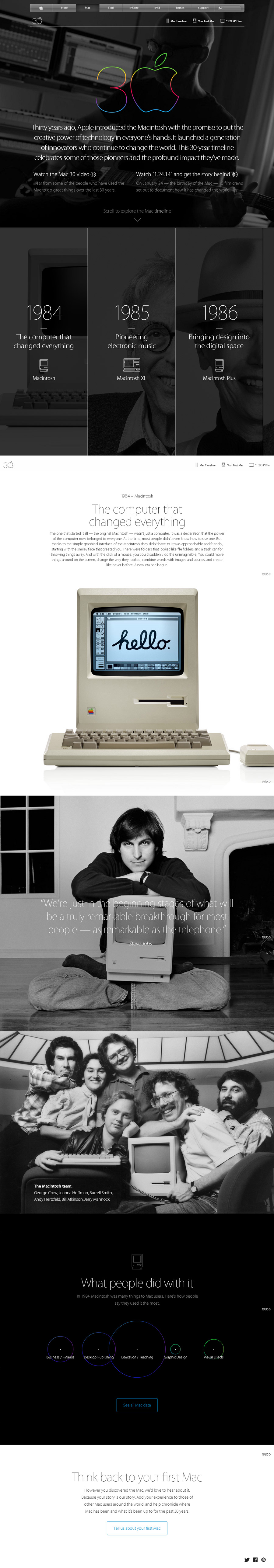 Mac 30 Years - Inspiración web design