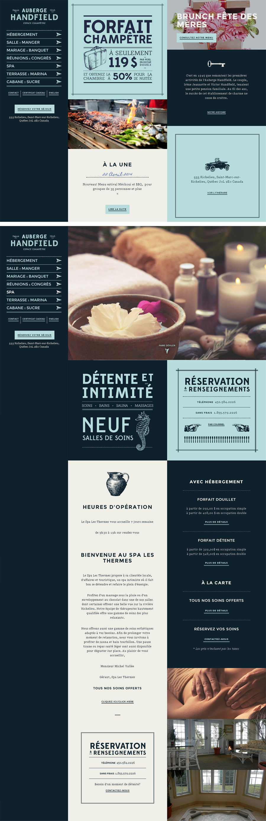 Auberge Handfield - Inspiración web design