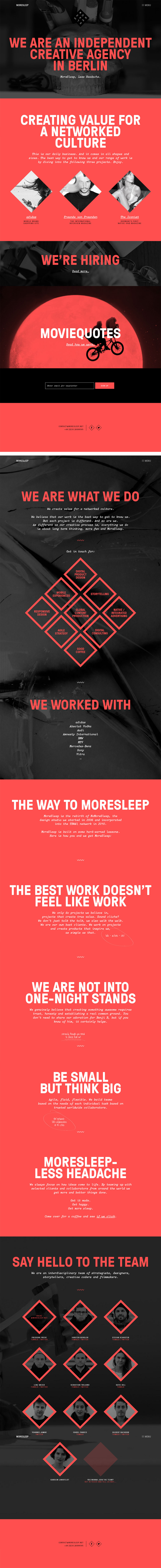 MoreSleep - Inspiración web design