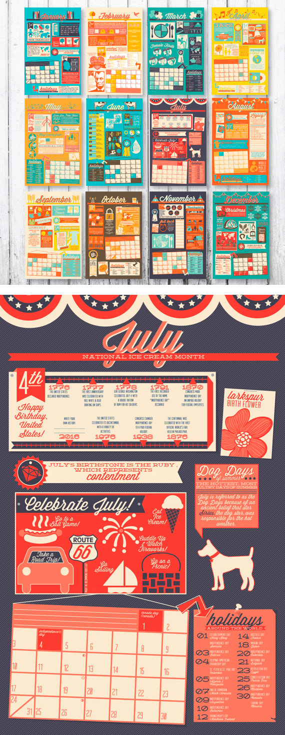 Infographic Mini Calendar - Calendarios Creativos 2016