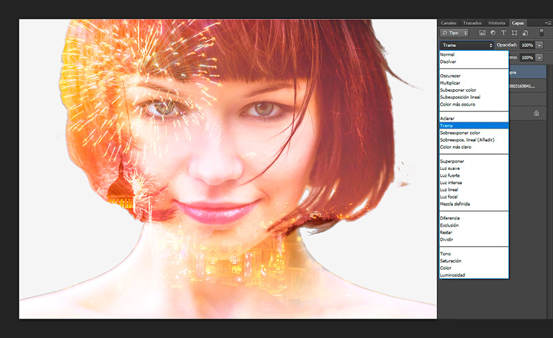 Aplicar modo de fusión Trama