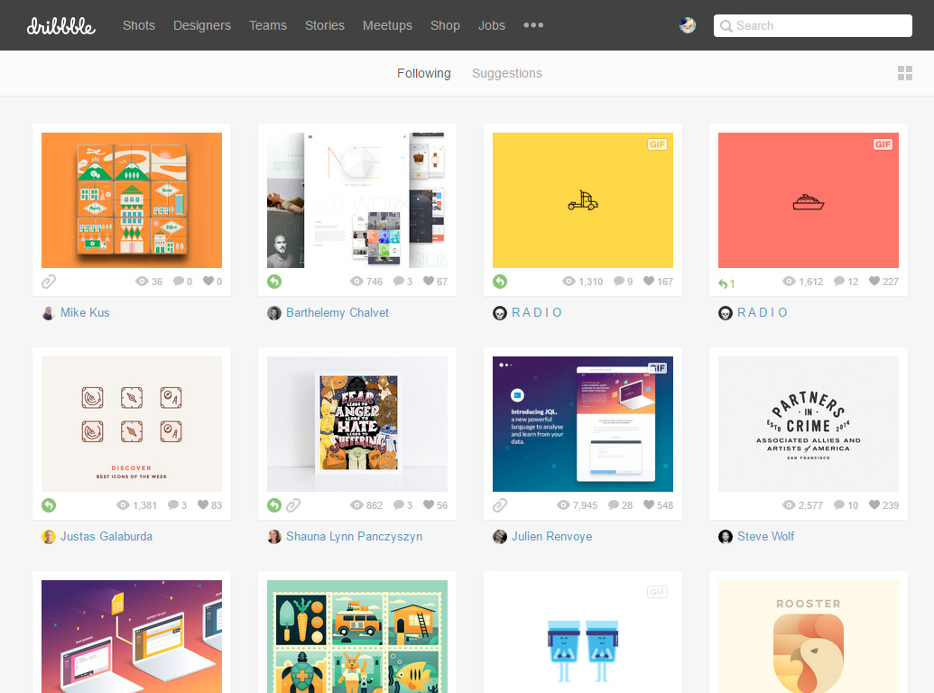 Portfolio en Dribbble