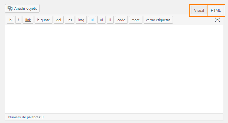 Editor de entradas de WordPress