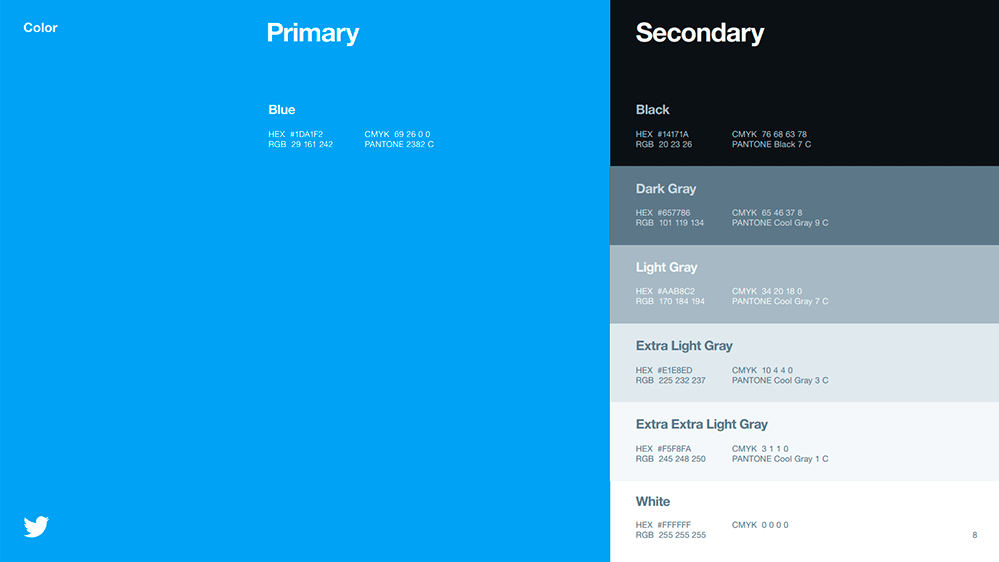 Colores - Guía de estilo de Twitter
