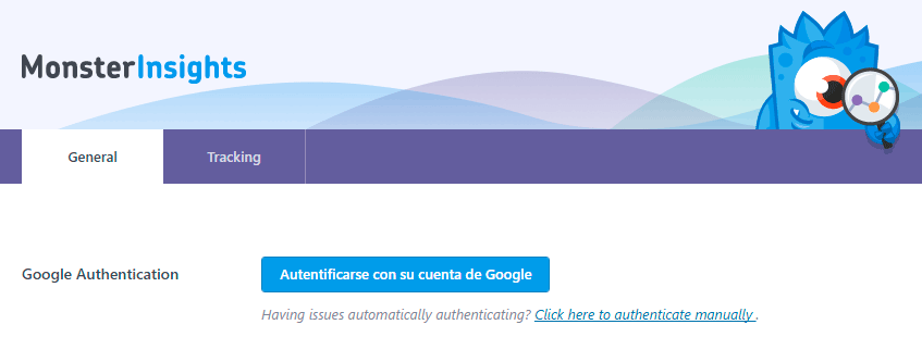 Botón Autentificarse con su cuenta de Google