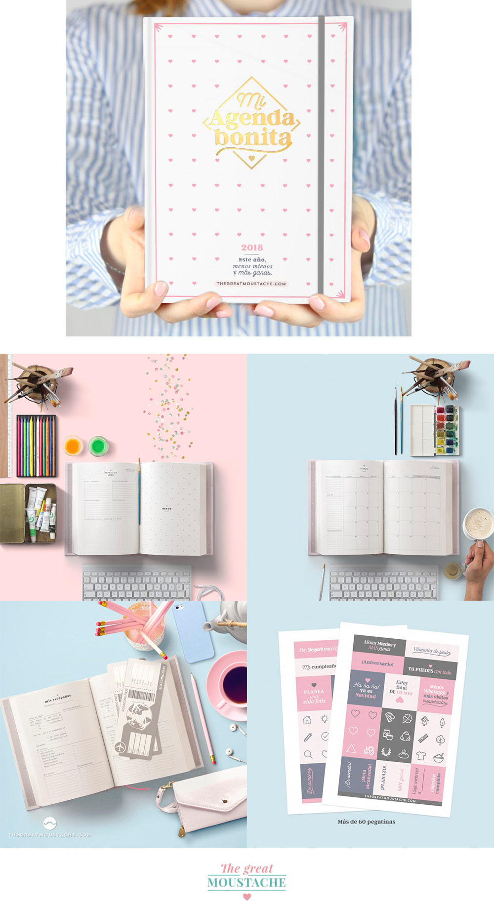 Mi Agenda Bonita 2018 de The great moustache