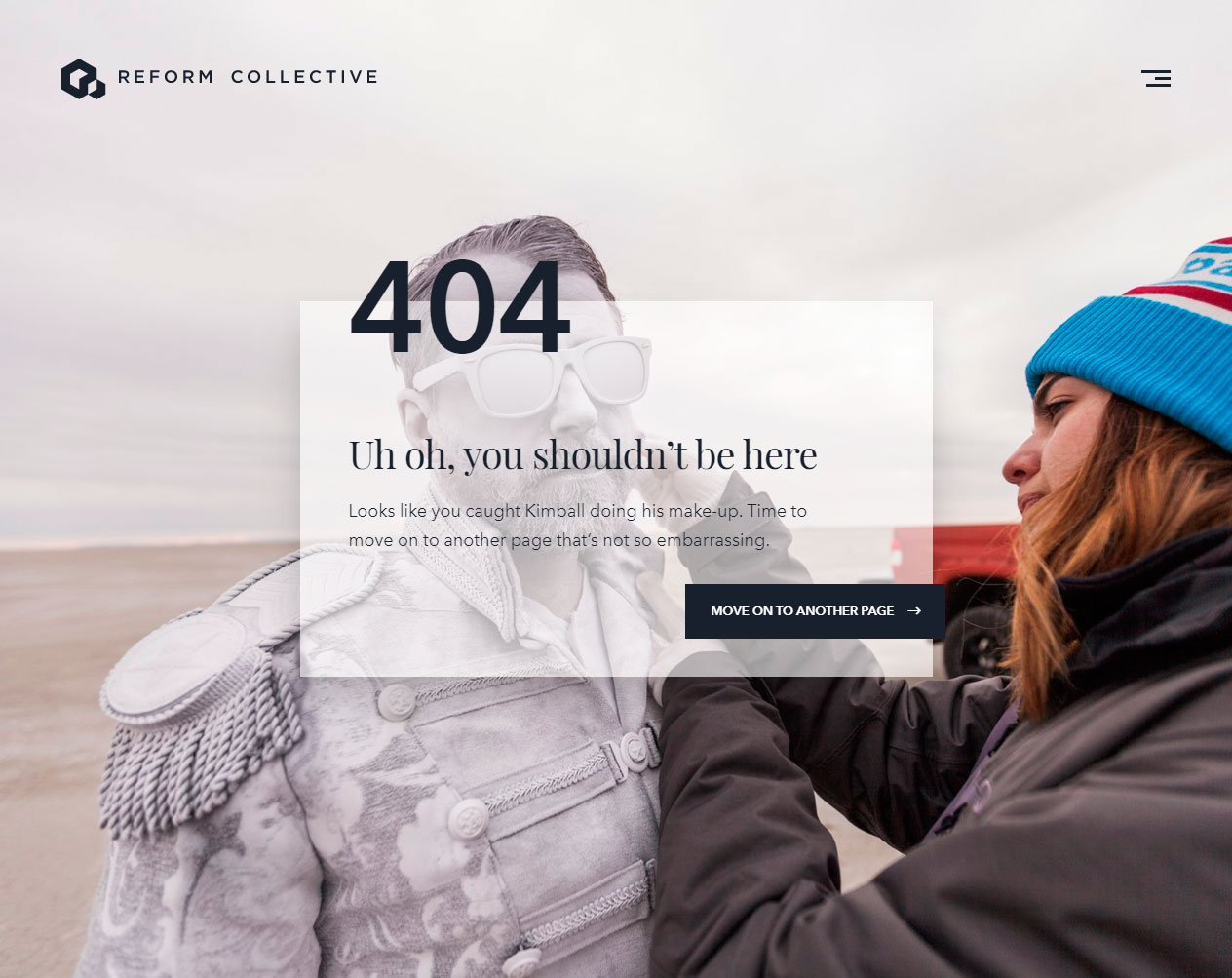 Página de error 404 de Reform Collective