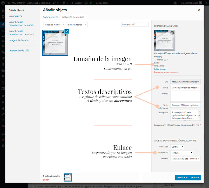 Optimizar SEO de imágenes desde WordPress