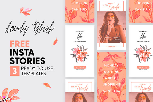 Recursos gratuitos de abril 2018 - FREE Lovely Blush Instagram Stories