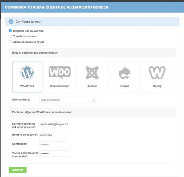 Paso 2.1 - instalar WordPress con el asistente de configuración