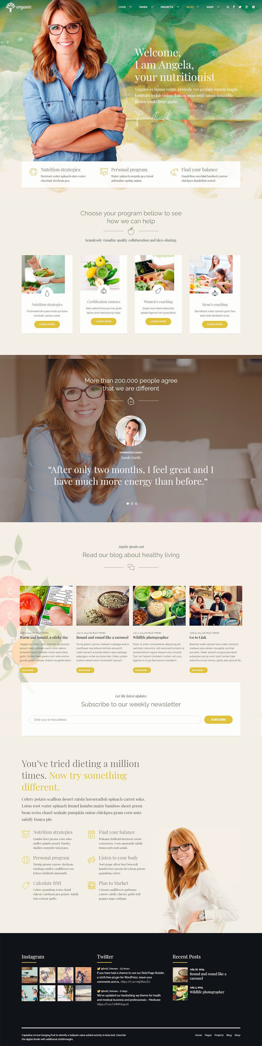 Organic Food - Nutritionist & Food WordPress Theme