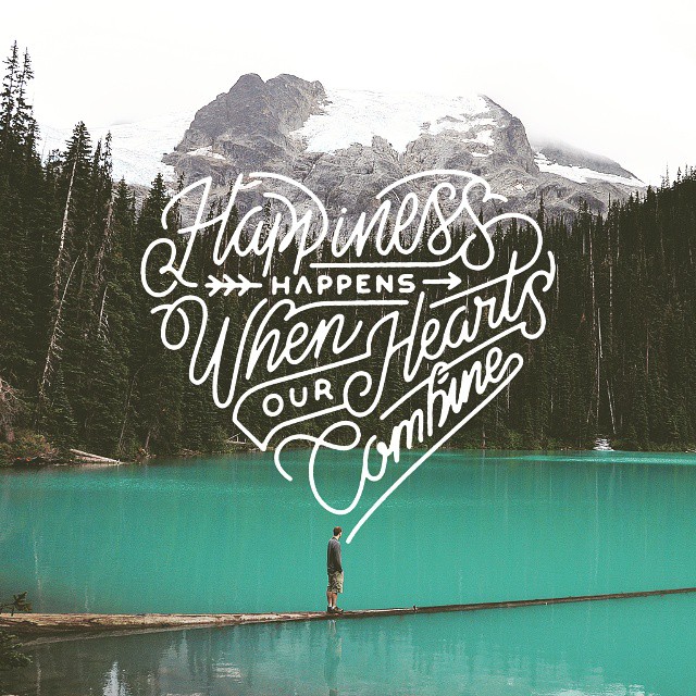 "Happiness happens when our hearts combine" by misterdoodle  | 10 consejos para crear imágenes con citas | mlmonferrer.es