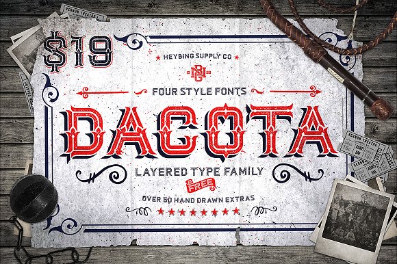 Fuentes inspiradas en el circo | Dacota Layered Typeface | MlMonferrer