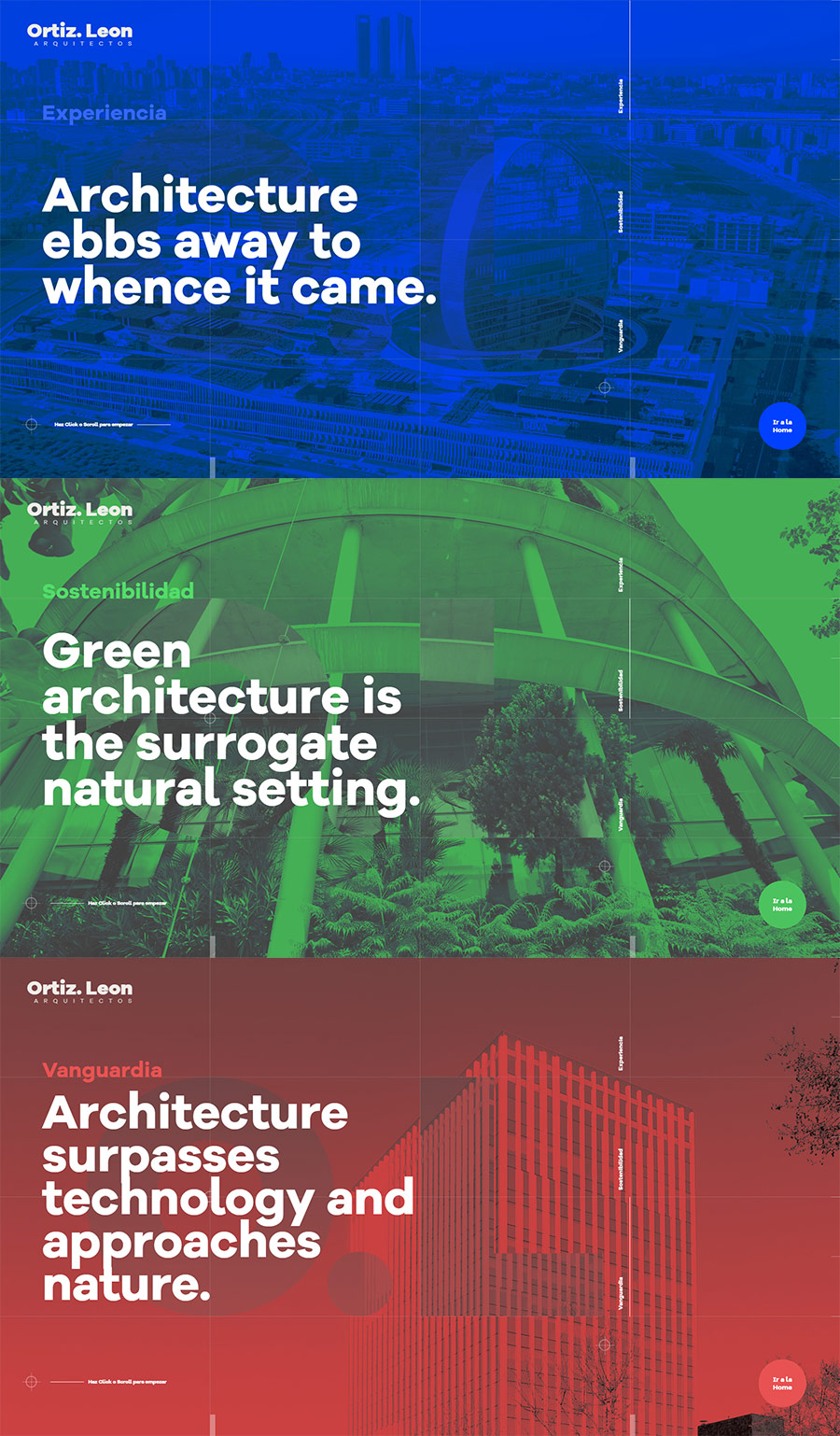 Ortiz Leon arquitectos  |  Inspiración. Webs que utilizan imágenes con efecto duotono