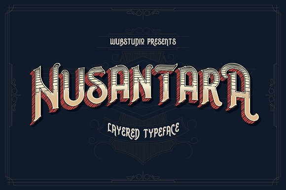 Fuentes inspiradas en el circo | Nusantara Layered Typeface | MlMonferrer