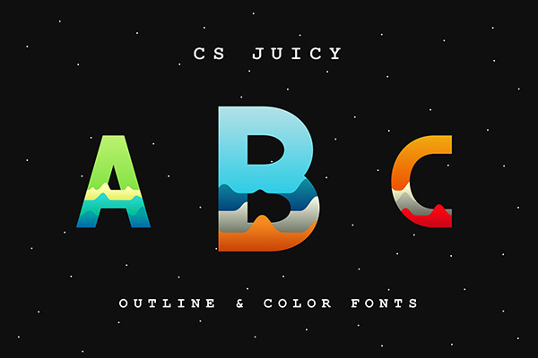 CS Juicy – Color Font (SVG Font) | Recursos gratuitos de julio para diseñadores | mlmonferrer.es