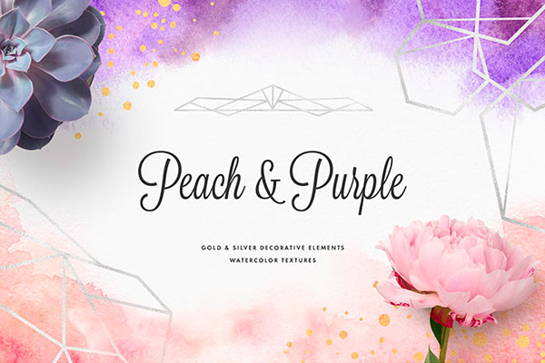 Peach & Purple Artistic Toolkit | Recursos gratuitos de julio para diseñadores | mlmonferrer.es
