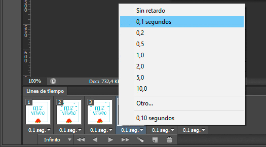  La duración de cada fotograma  |  Cómo hacer un GIF en Photoshop  | www.mlmonferrer.es