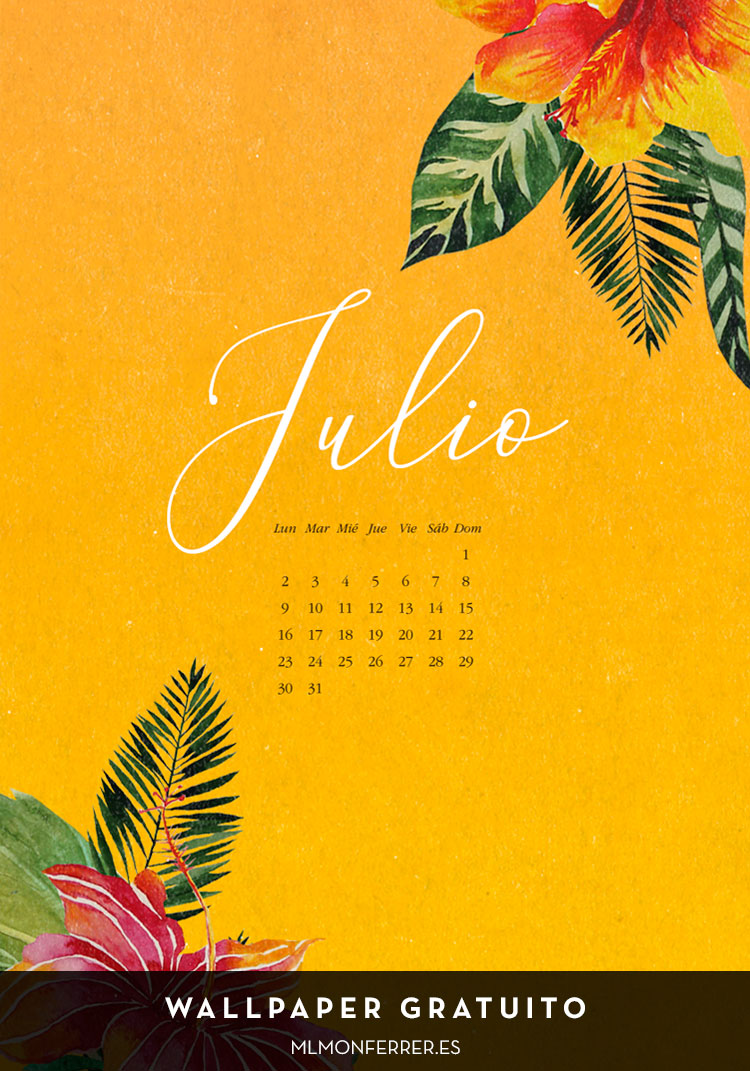 Wallpaper gratuito | Calendario de julio